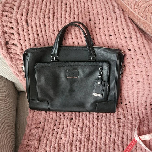 Tumi Black Leather Men's Briefcase