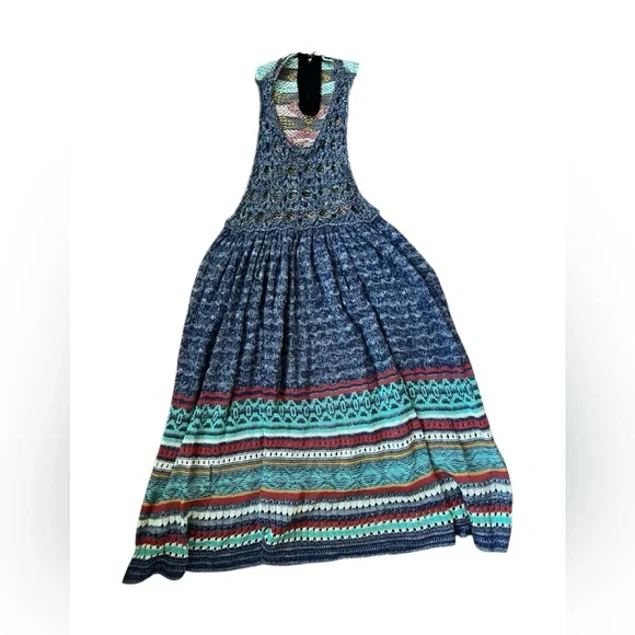 Free People Rare Hearts Knit Multicolor Tunic Top | Small