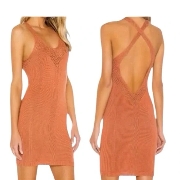 Free People Open Back Sweater Mini Dress, Sz Med​​