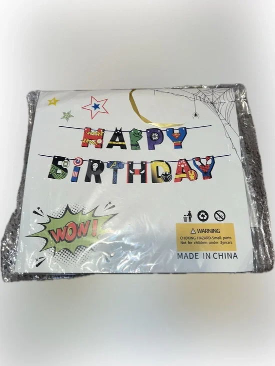 🔴New Spidey & His Friends Birthday Banner Ribbon, Balloons, Cupcake Toppers