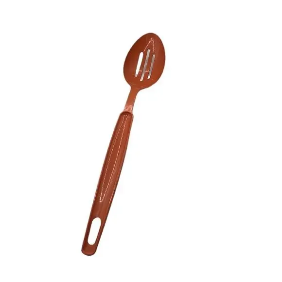 Vintage ECKO‎ Slotted Plastic Nylon Serving Spoon Rose Gold USA Made Kitchenware
