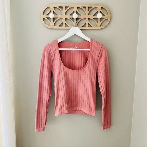 Free People Lucky You Layering Top Copper/Pink Sz M/L