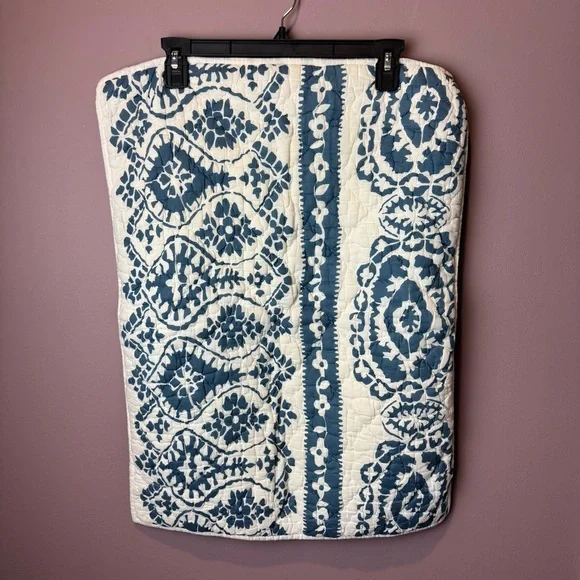 Lot of 2 Pottery Barn Pillow Shams Blue Cream