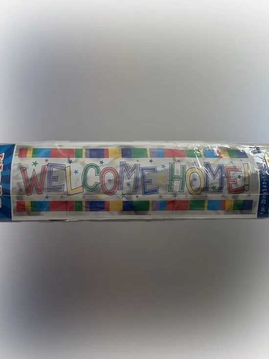💥 New Welcome Home Colorful Letter Banner Metallic Multi-Color Party