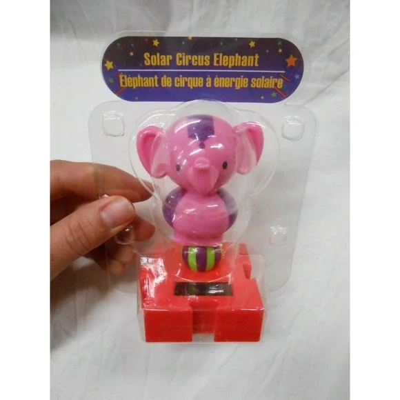 NEW‎ Solar Powered Dancing Dancer Connectable Circus Pink Elephant Suncatcher!