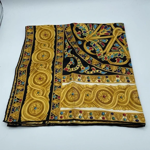 100% Silk Christian Dior Scarf Square Made In Italy