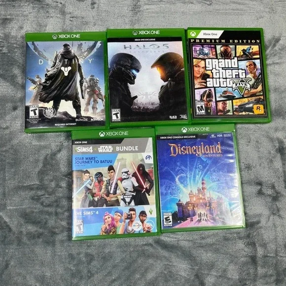 Lot of 5‎ Xbox One Games - Halo, Destiny, Grand Theft Auto 5, Sims Bundle ✅