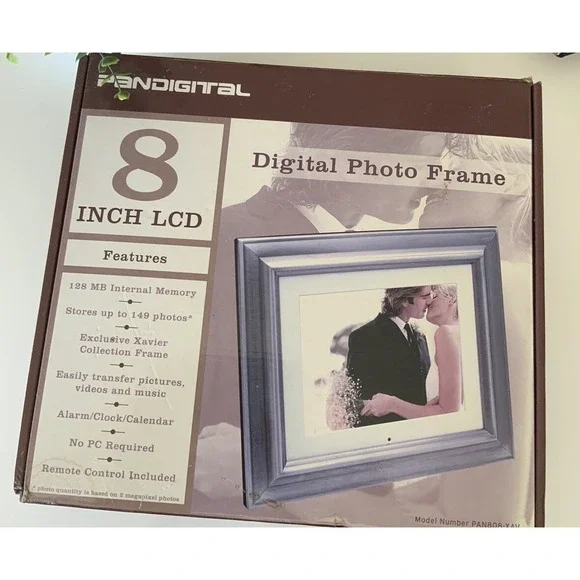 Vintage Pandigital 8-Inch Digital Picture Frame Gray PAN808-XAV New Open‎ Box