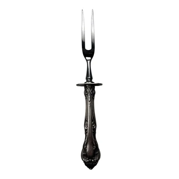 Vintage Stainless Steel Serving Fork Ornate Handle Table‎ Decor A72Q
