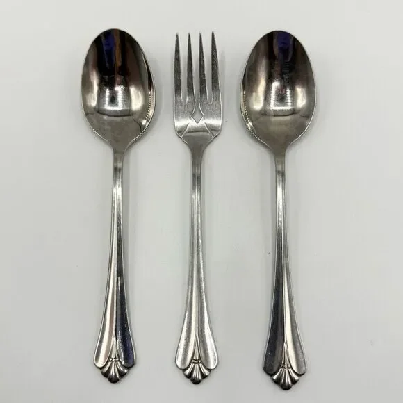 Oneida Community Royal Flute Silver Utensil Set of 3 - Tablespoons and Fork