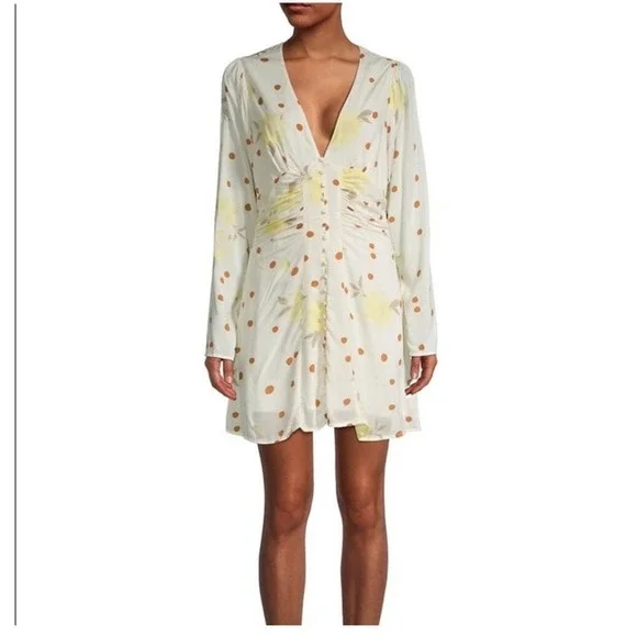 Free People‎ Sunshine Combo Dress Viscose Size L NWT