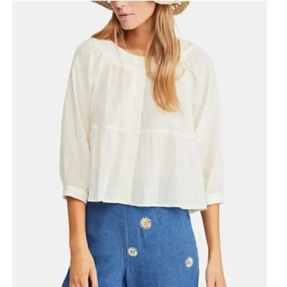NWT Free People Sea to Shore Cropped Blouse
