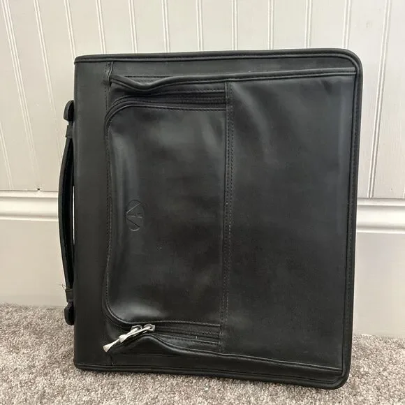 AVENUES AMERICA Black Softhyde Portfolio Briefcase With Handle