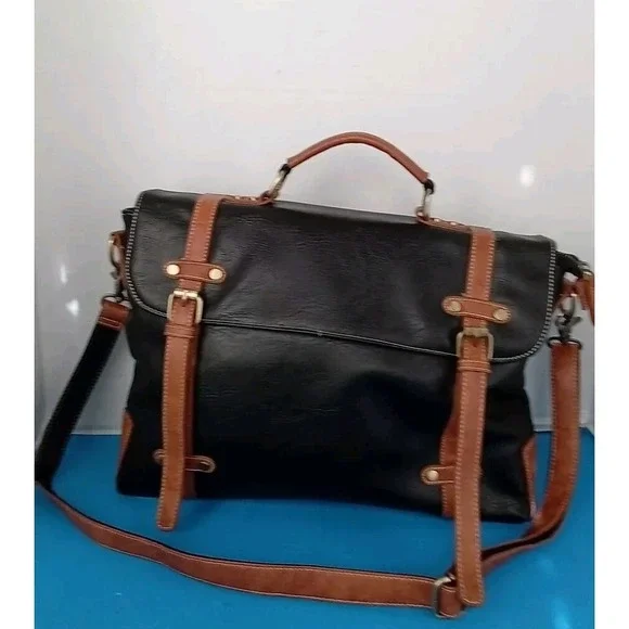 Kenox Leather briefcase for men 16 inch laptop messenger bag satchel compute...