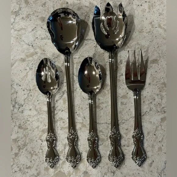 REED & BARTON~MARLBOROUGH~(5) PIECE~HERITAGE MINT~GLOSSY STAINLESS~G2W