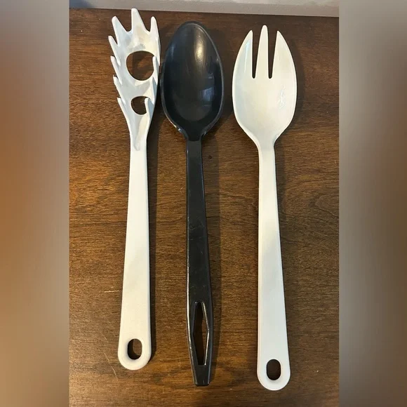 Lot Of 3 Vintage Taylor Made Utensils A Spoon, Spork & Spaghetti Server in EUC