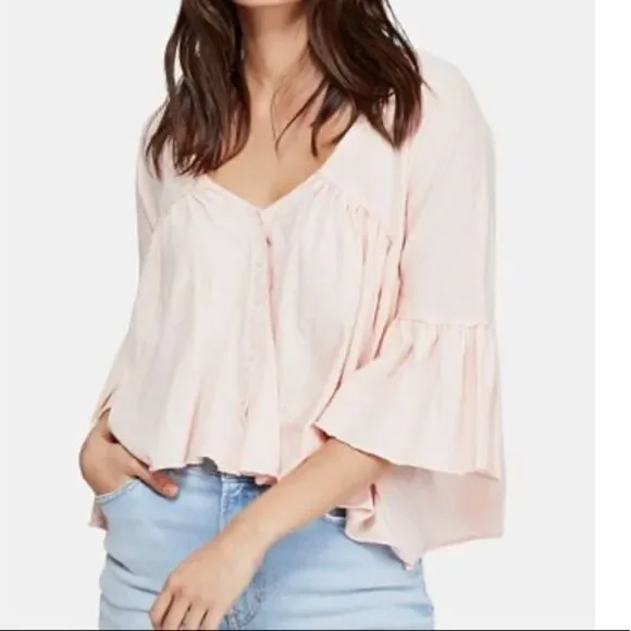 NWT Free People Sweet Little Cropped Blouse