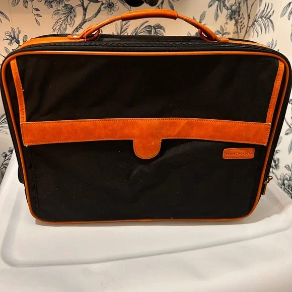 Hartmann Briefcase Leather Trim Messenger Laptop Bag‎ Shoulder Strap Heritage