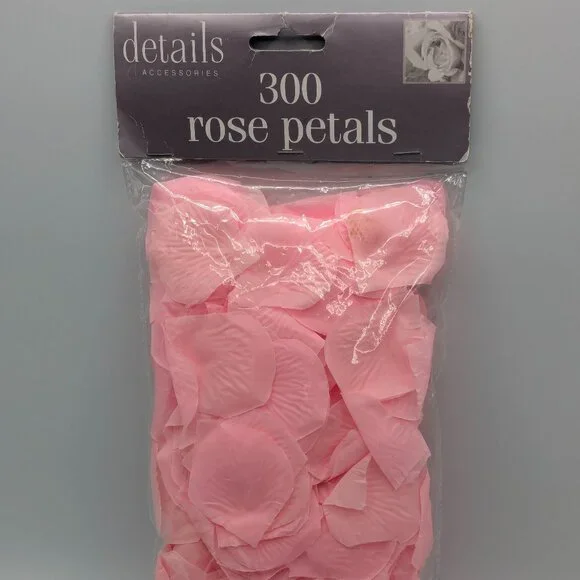 300 Pink Faux Rose Petals from Details Accessories, Sealed Package