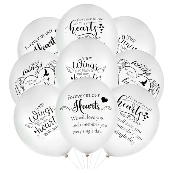 Heartfelt White Memorial Balloons