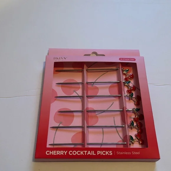 BKLYN Steel CO | Steel stick with a pair of cherries on top with gold trim 6 Abl