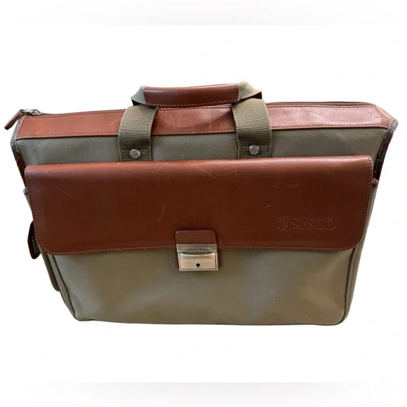Vintage Sysco Co Cutter & Buck Promo Large Briefcase Laptop Bag AGED WORN