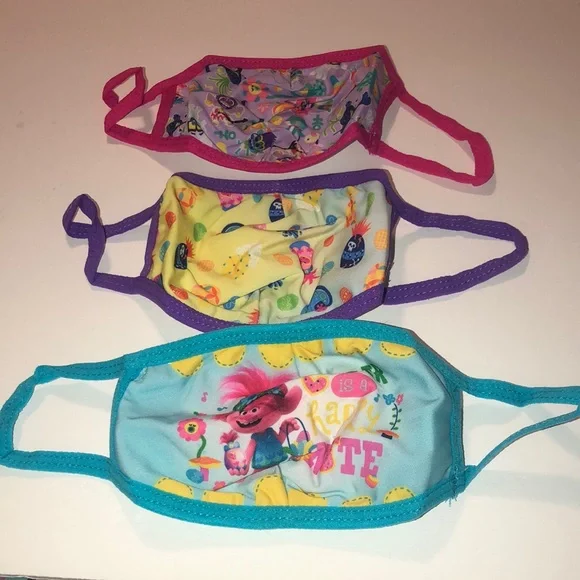 Dream Works Trolls Poppy Easter face mask set reusable washable