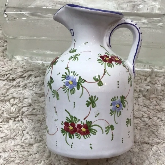 Castelli Faience floral oil pitcher small