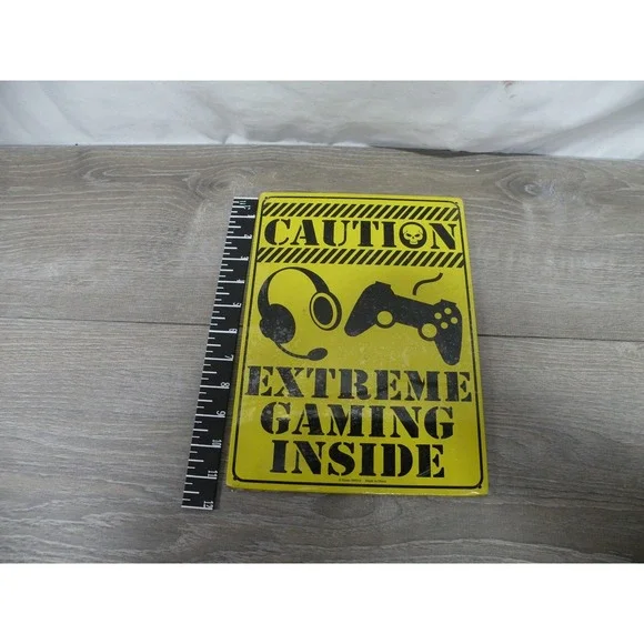 AAKAN Caution Extreme Gaming Inside Metal Tin Sign Gamer Room Decor 11.5