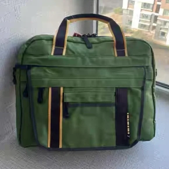Puma Green Messenger Large Bag with Black and Yellow Accents