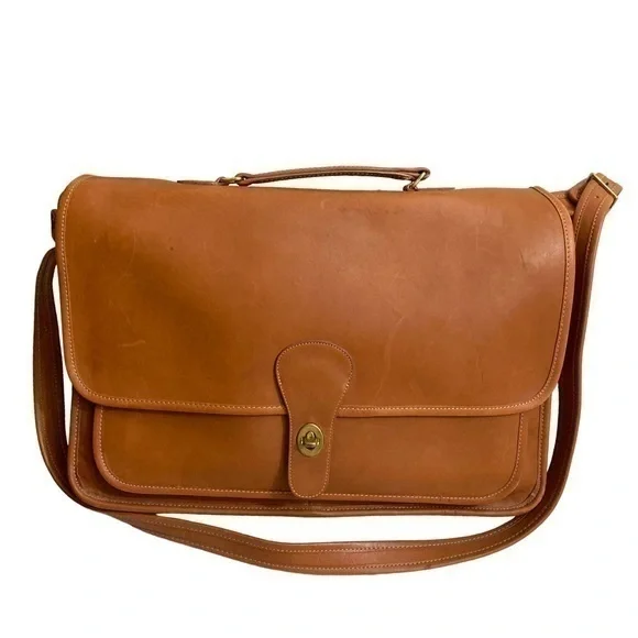 Coach vintage british tan New York City briefcase bag metropolitan 5180