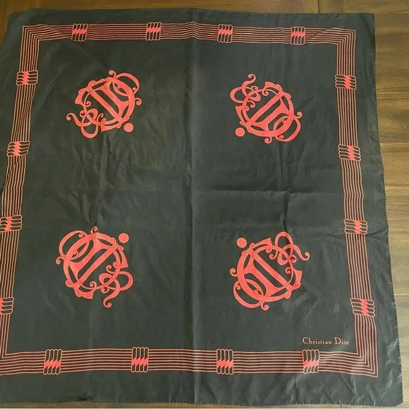 Dior Black and Red Scarf