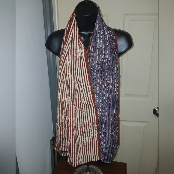 Christian Dior Brown and Tan Striped Scarf