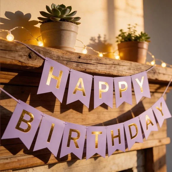 Purple Happy Birthday Decor Set 49 Pieces Women, Teens, Girls NEW 🎉 FREE SHIP 🛳️