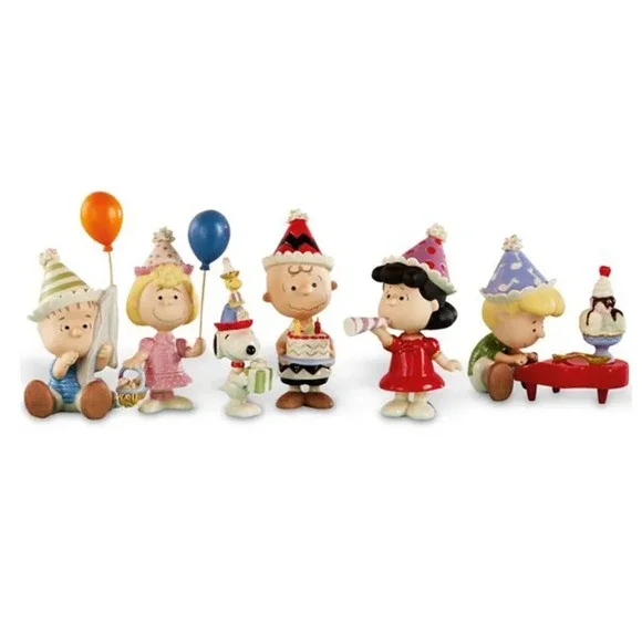 Lenox Peanuts Birthday Party 6 Piece Set Snoopy Linus Lucy Charlie Brown COA