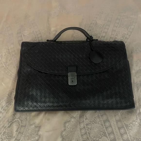 Bottega Veneta Mens Brown Briefcase