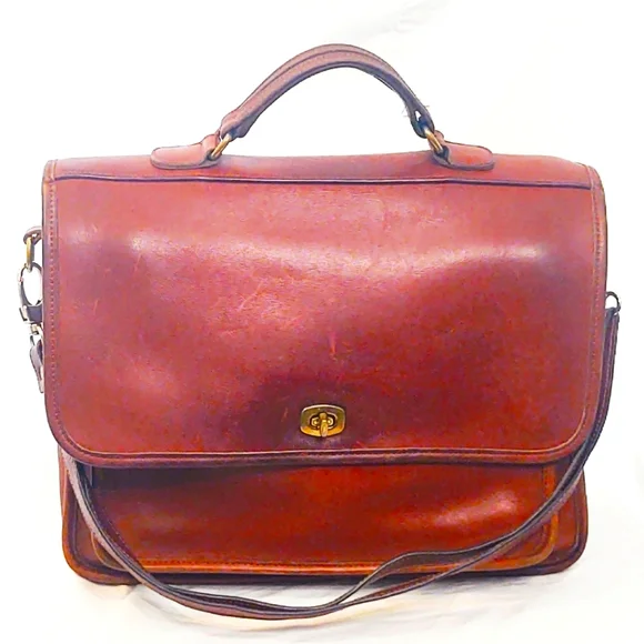 Coach Brown Leather Colebrook Messenger Bag Made in The United Stat…