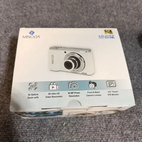Minolta MNB5Z Digital Camera 56MP 5K UHD 5x Zoom 2.8