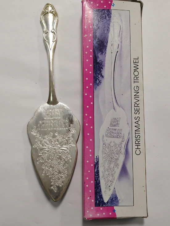 Christmas Serving Trowel - Silver Serving Pie Server