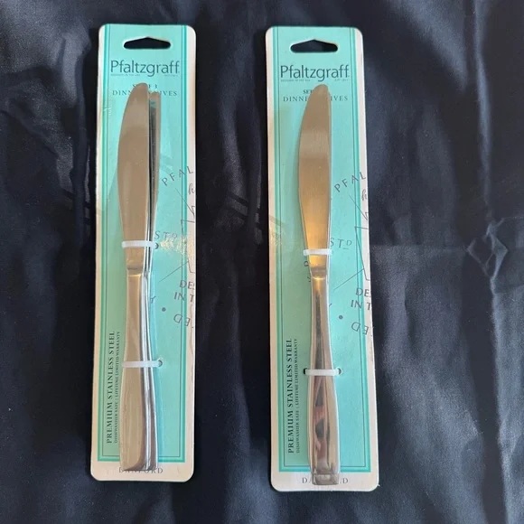 Pfaltzgraff Danford 6 Stainless Steel Dinner Knives Premium NEW