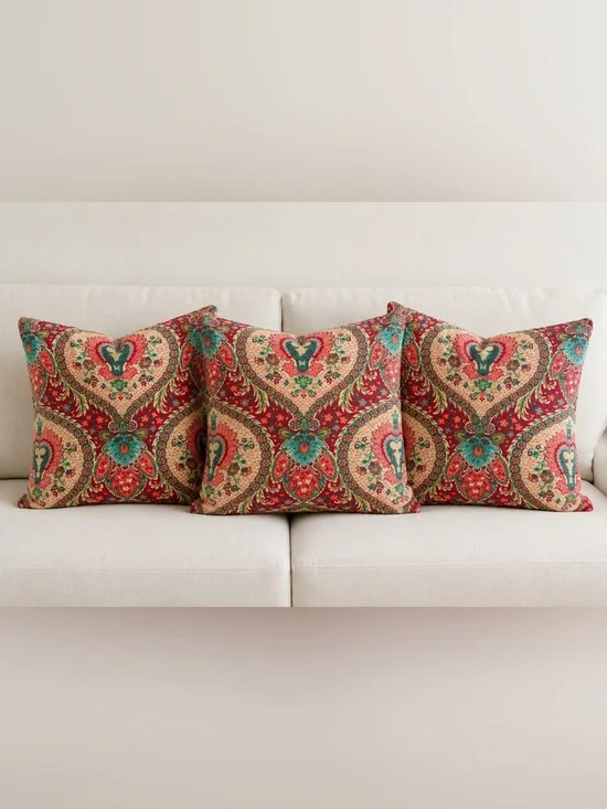 Pottery Barn Darcy Paisley Velvet Pillow Covers Set 3 24x24