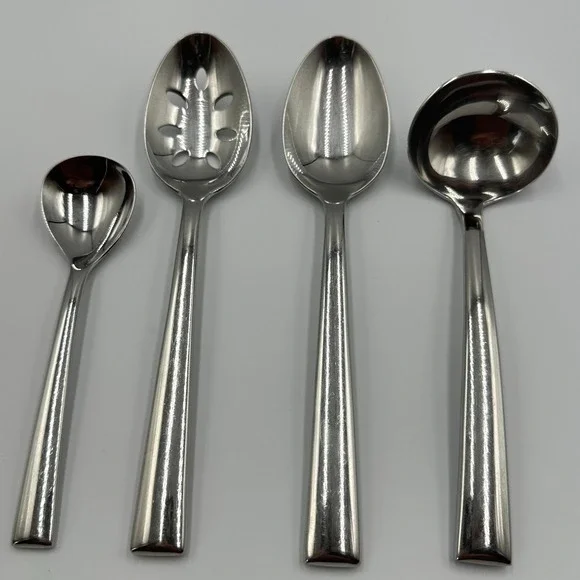 Lenox Archdale 18/10 Stainless 4 PC Serving Set Spoon Ladle‎ Slotted Very Good