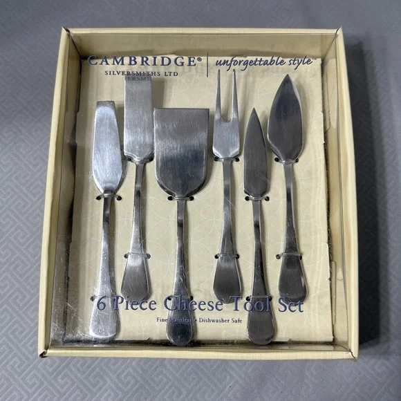 Cambridge Silversmiths Unforgettable Style 6 Piece Cheese Tools Stainless Steel