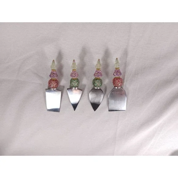 Venetian Ornaments Cheese wedge knife set‎ of 4 Boston Warehouse Decorative