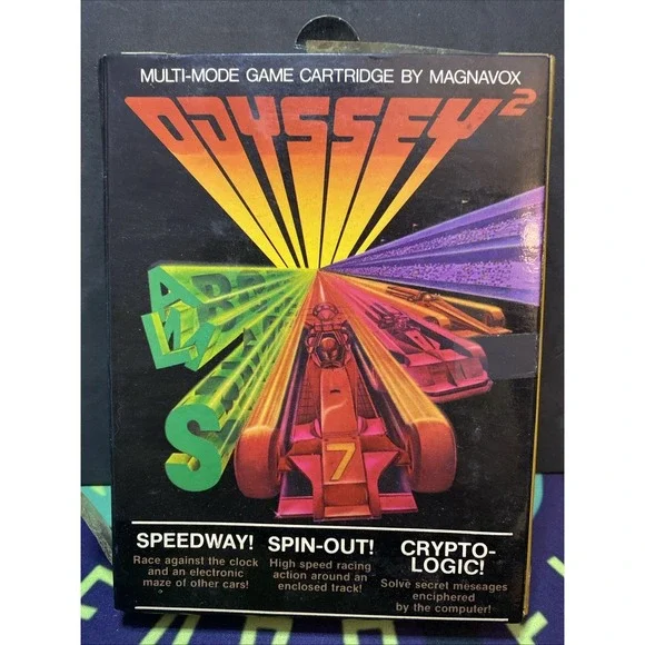 Odyssey 2 Speedway Spin-out Cryptologic CIB Complete Computer Video Game Rare