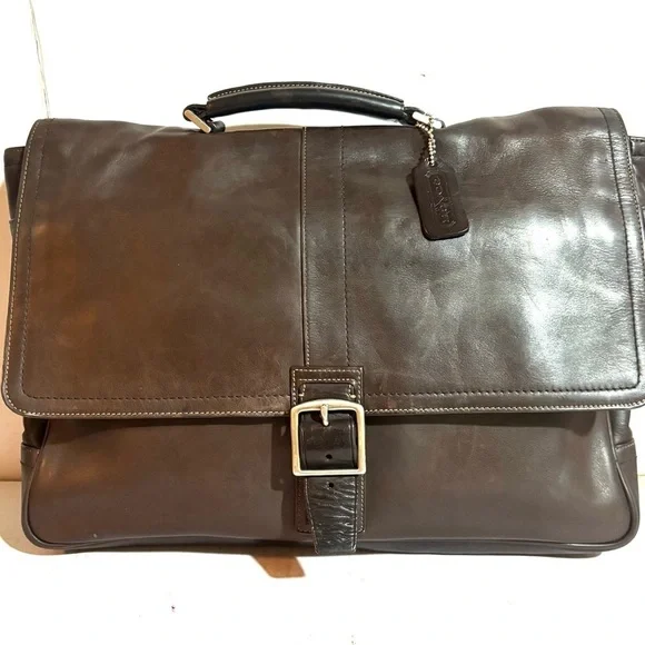Coach vintage unisex Brown Leather Briefcase messenger bag