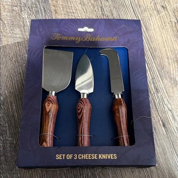 Tommy Bahama Cheese Knife Set with Rich Wooden Handles