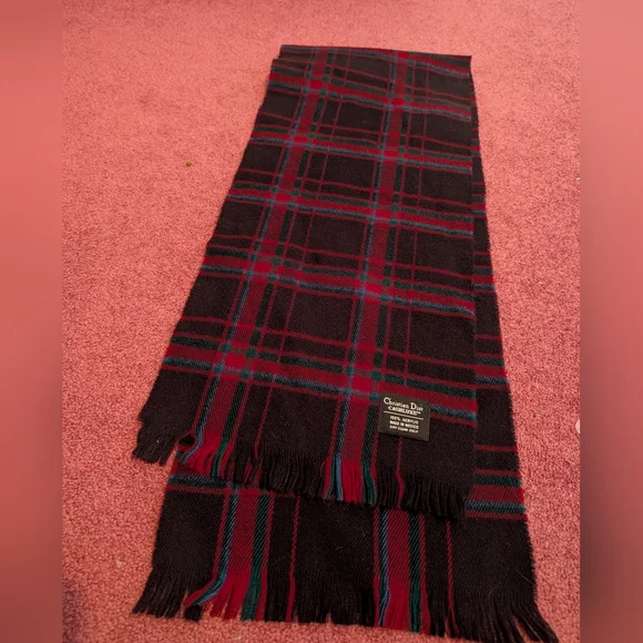 Christian Dior Plaid Winter Scarf