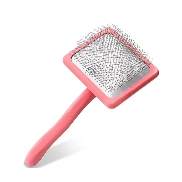 Flying Pawfect Pet Slicker Brush Large Pink Ergonomic Handle For Dogs Cats