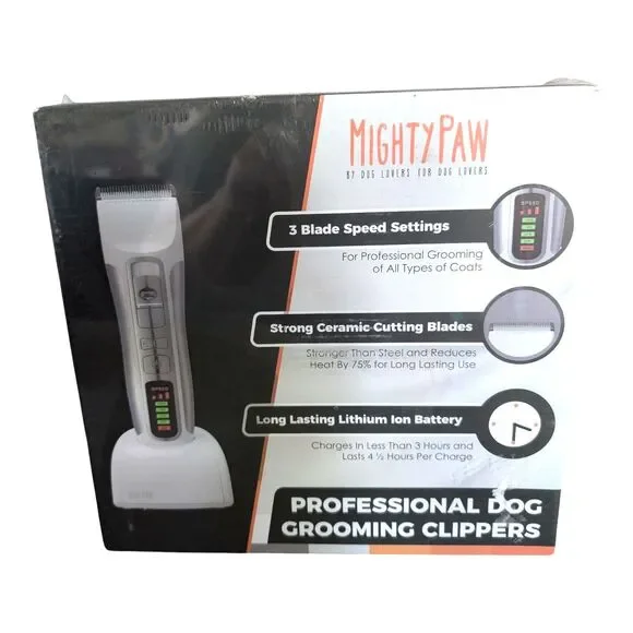 Mighty Paw Professional Dog Clippers Premium Grade Dog Grooming Kit 3 Speeds New